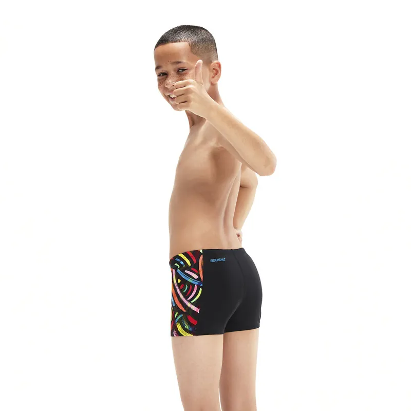 Speedo Boys Digital Panel Aquashort Black/Fluo Multi-2